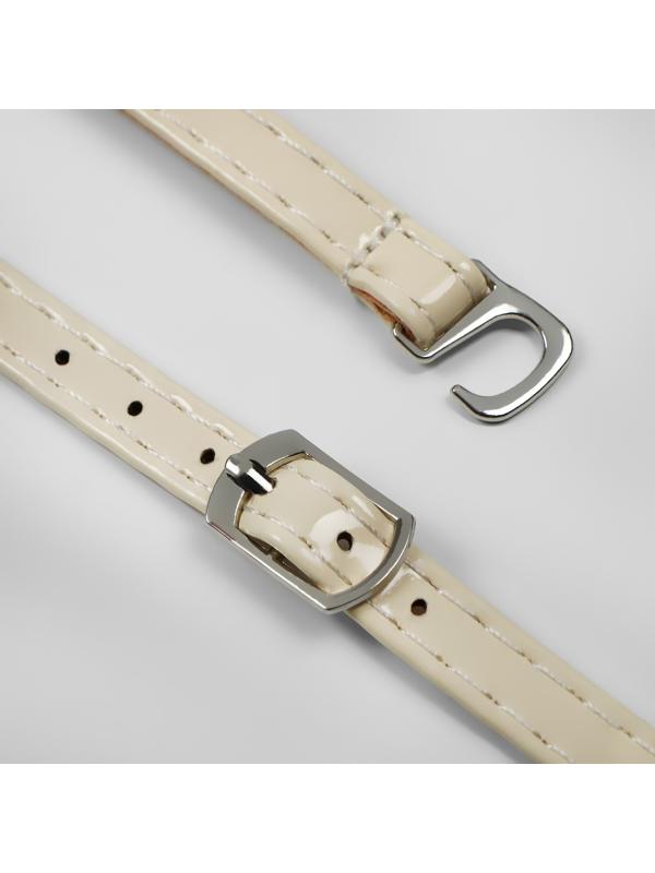 Ремешок для обуви, искусственная кожа, 58 см, 8 мм, 2 шт, цвет бежевый