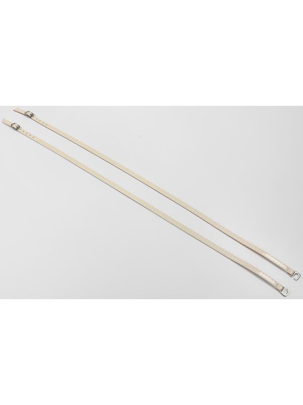 Ремешок для обуви, искусственная кожа, 58 см, 8 мм, 2 шт, цвет бежевый