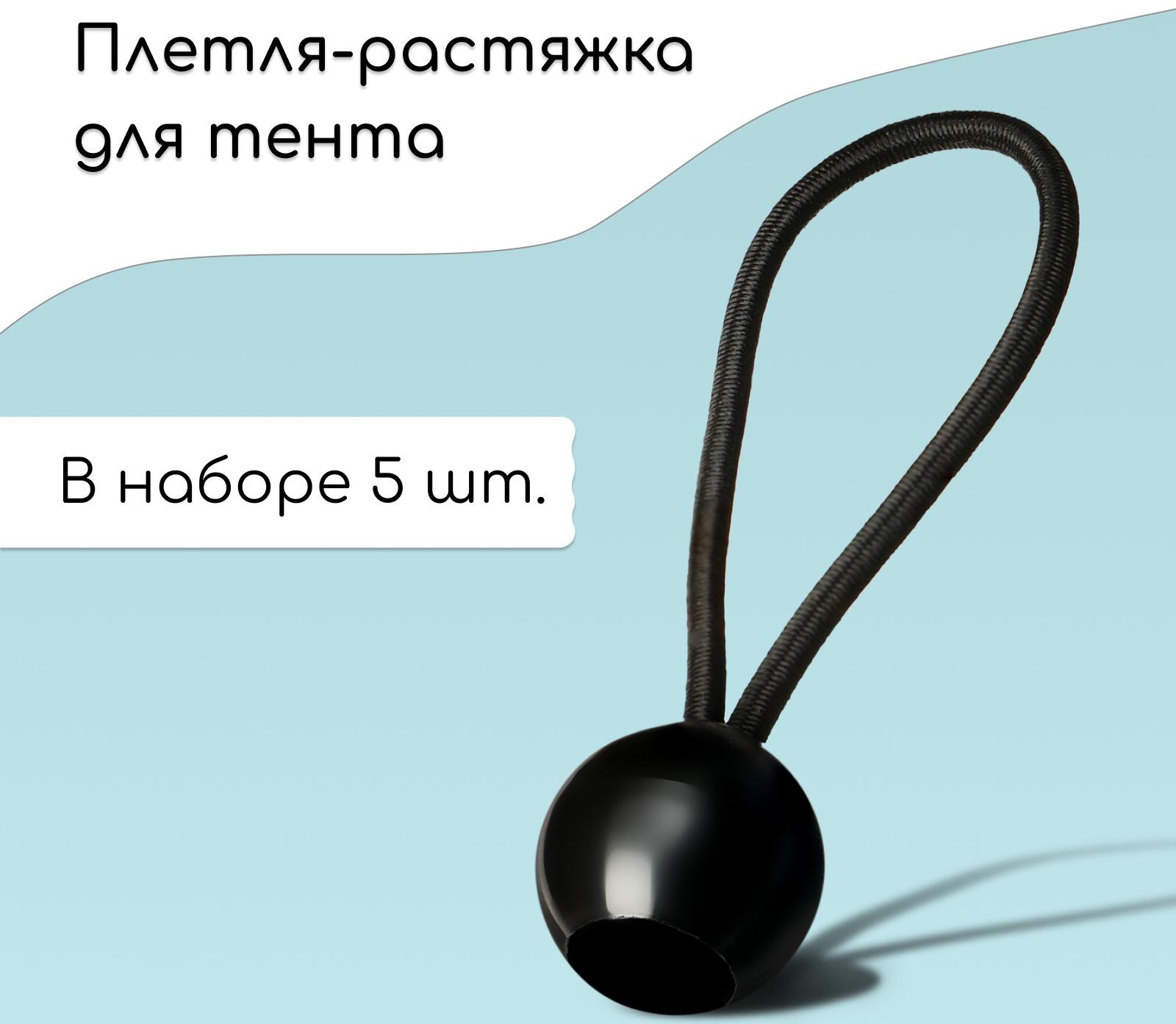 Петля с фиксатором для крепления тентов и сеток, 10 см, в наборе 5 шт.