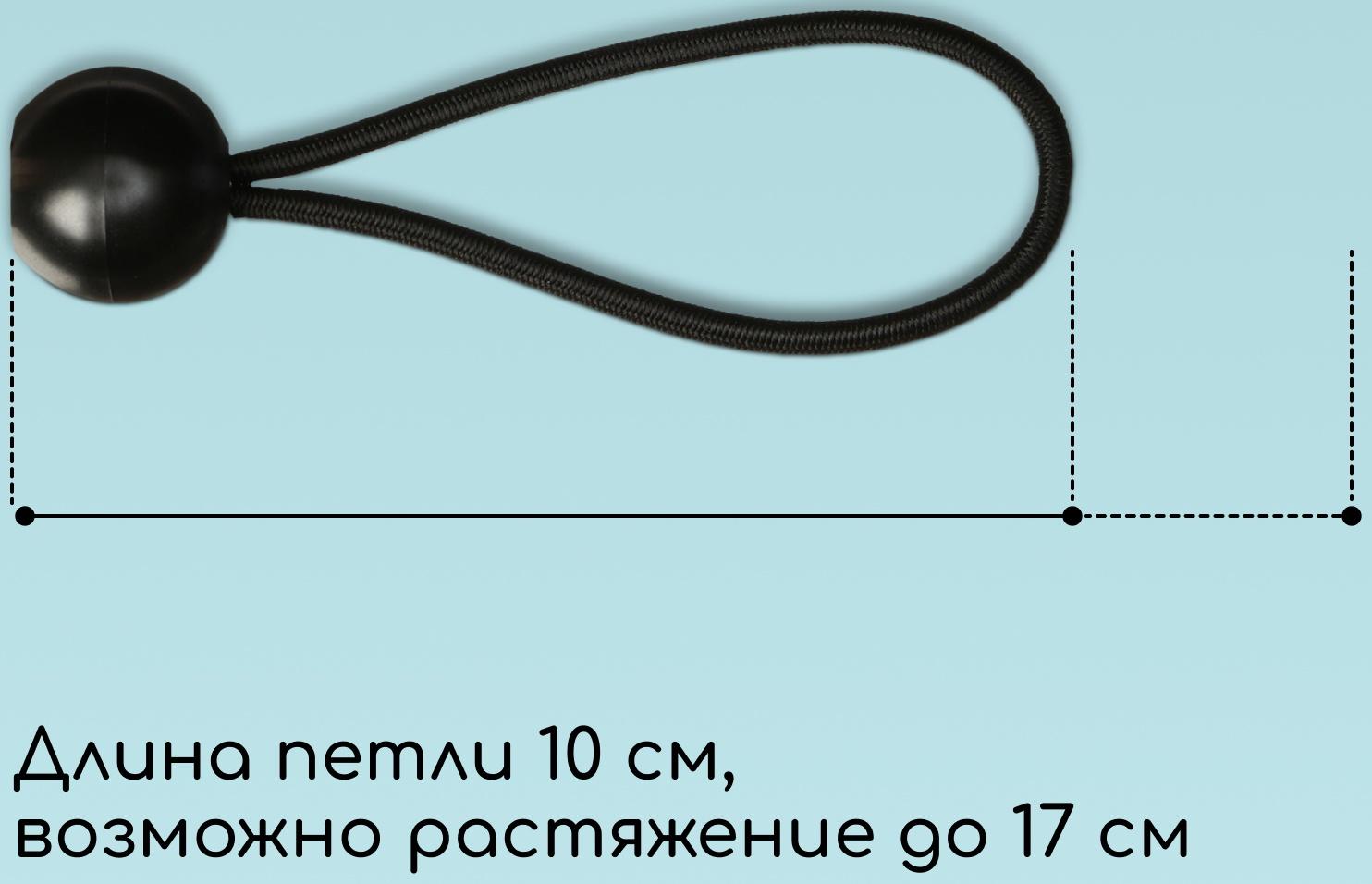 Петля с фиксатором для крепления тентов и сеток, 10 см, в наборе 5 шт.