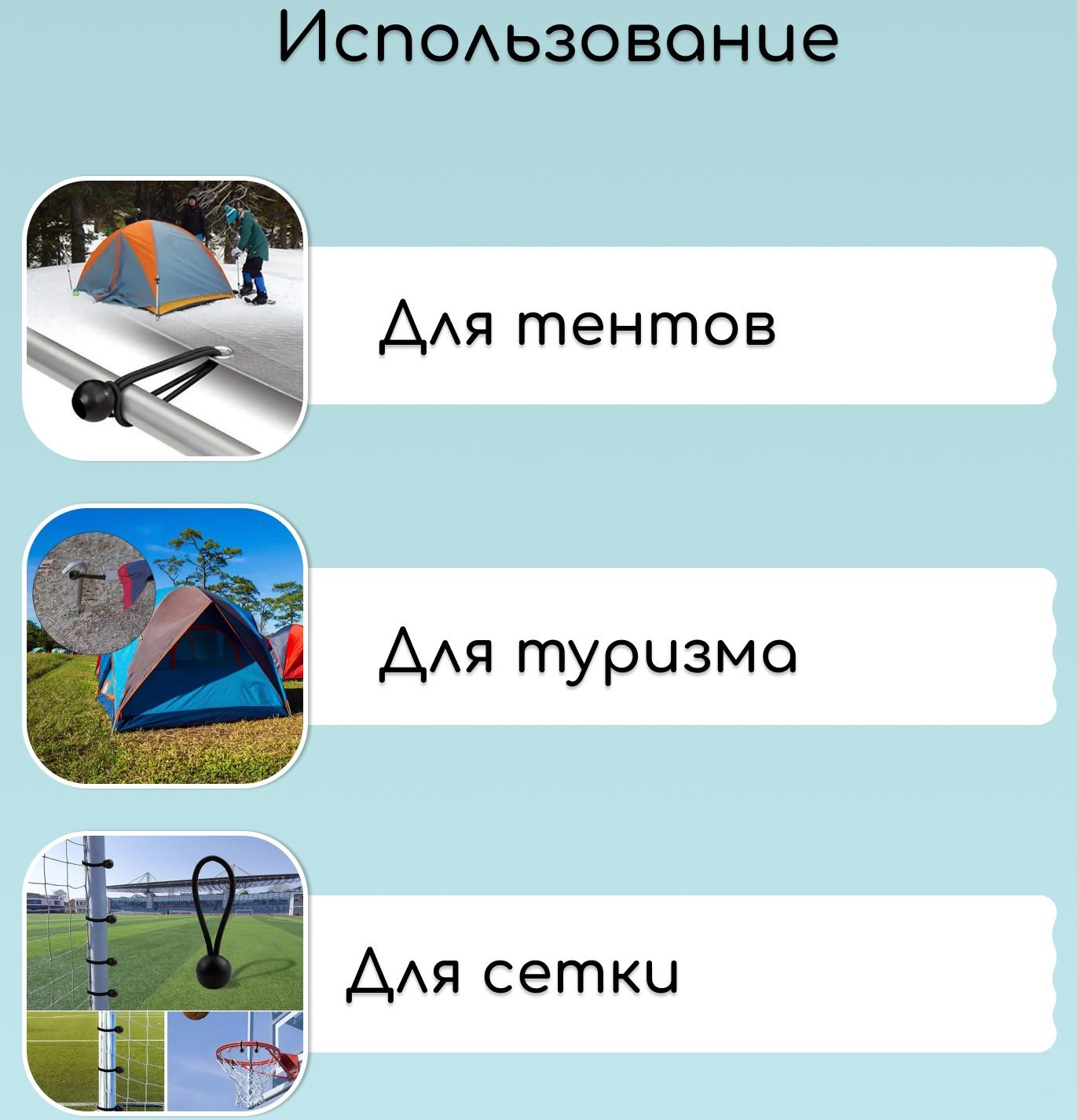 Петля с фиксатором для крепления тентов и сеток, 10 см, в наборе 5 шт.
