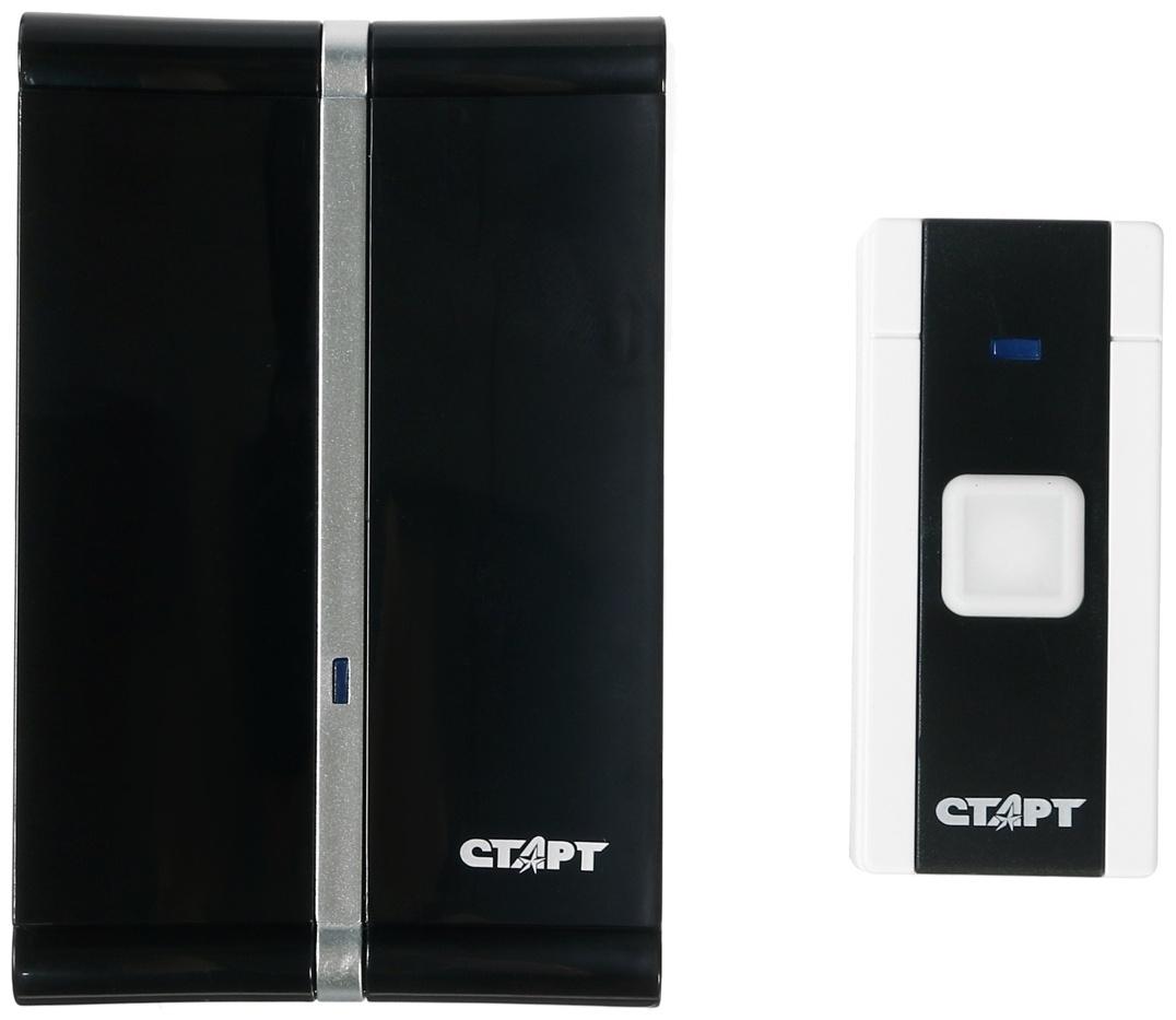 Звонок СТАРТ Б/З 004, беспроводной, 36 мелодий, 80 м, 2xAA (не в комплекте) /1xA23, чёрный