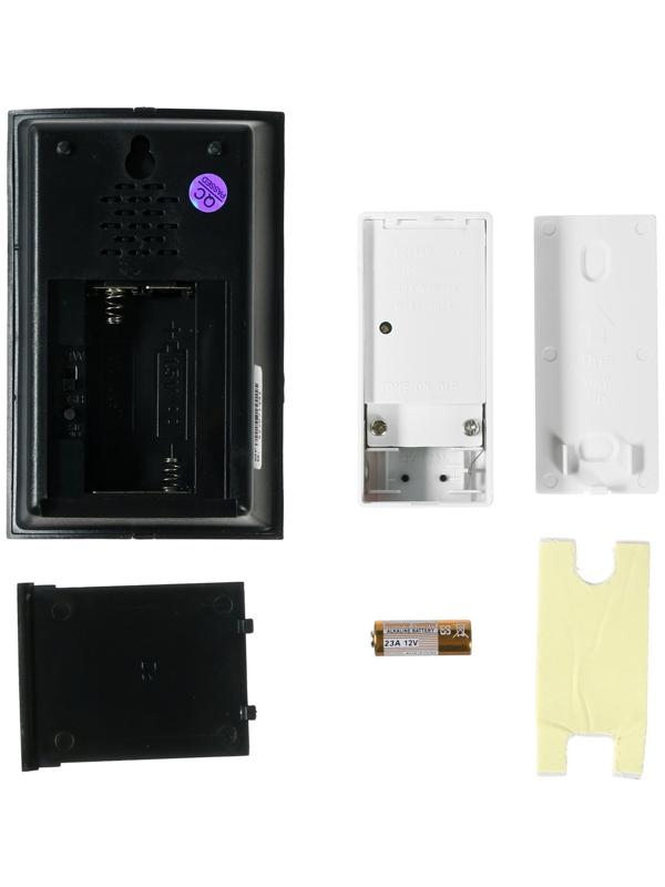 Звонок СТАРТ Б/З 004, беспроводной, 36 мелодий, 80 м, 2xAA (не в комплекте) /1xA23, чёрный