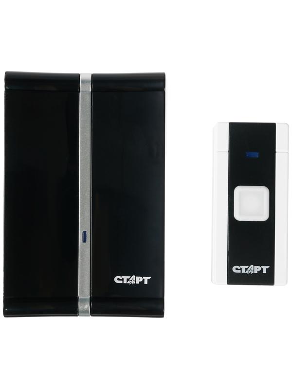 Звонок СТАРТ Б/З 004, беспроводной, 36 мелодий, 80 м, 2xAA (не в комплекте) /1xA23, чёрный