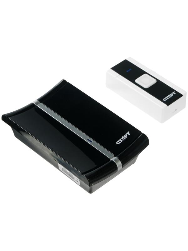 Звонок СТАРТ Б/З 004, беспроводной, 36 мелодий, 80 м, 2xAA (не в комплекте) /1xA23, чёрный