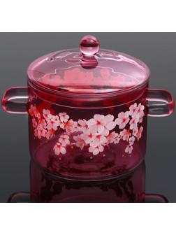 Кастрюля из жаропрочного стекла «Сакура», 1300 мл