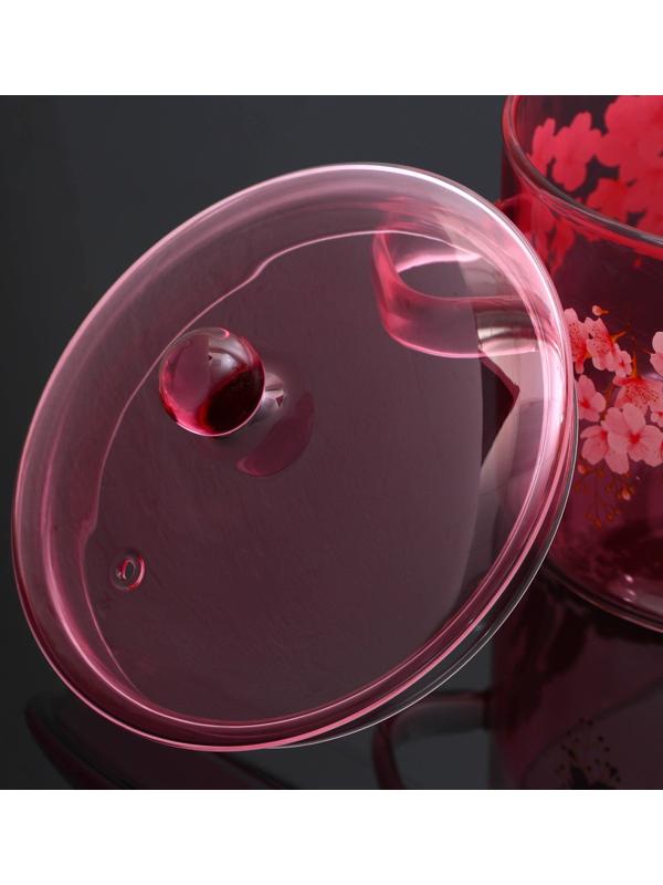 Кастрюля из жаропрочного стекла «Сакура», 1300 мл