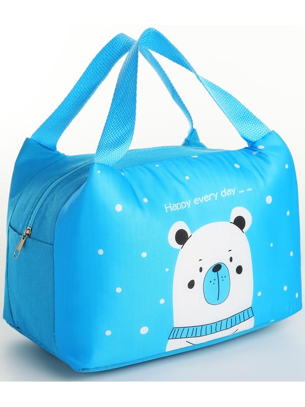 Термосумка на молнии, 6.4 л, цвет голубой