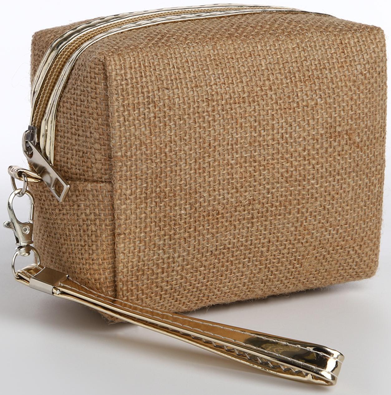 Косметичка на молнии, цвет тёмно-бежевый