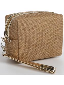 Косметичка на молнии, цвет тёмно-бежевый