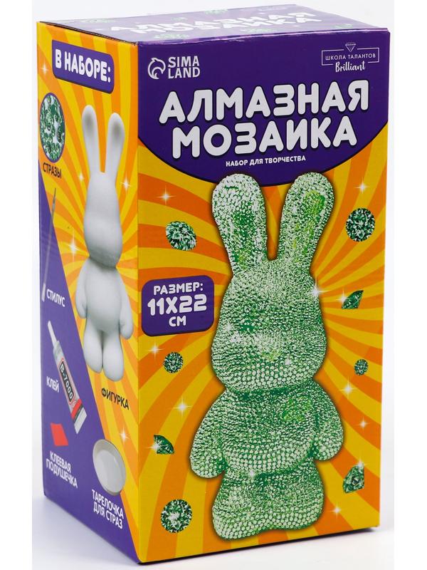 Алмазная мозаика на фигурке «Зайка», зеленый