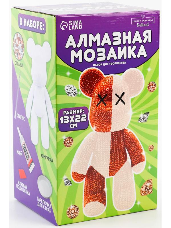 Алмазная мозаика на фигурке «Медведь», бежевый коричневый