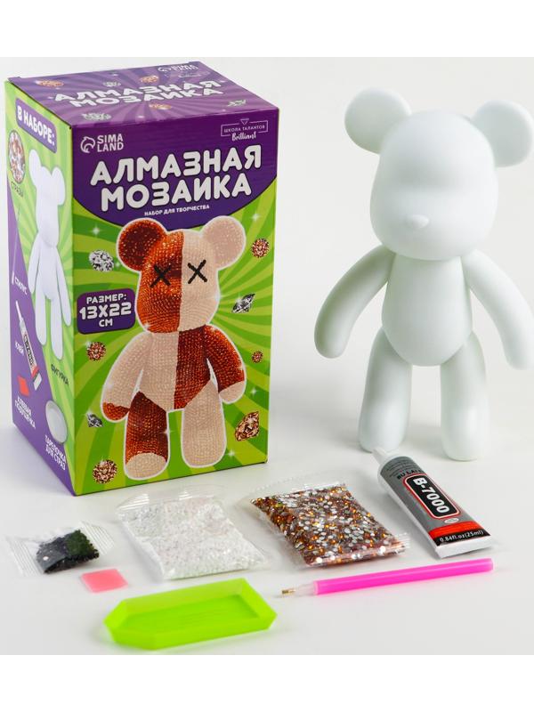 Алмазная мозаика на фигурке «Медведь», бежевый коричневый