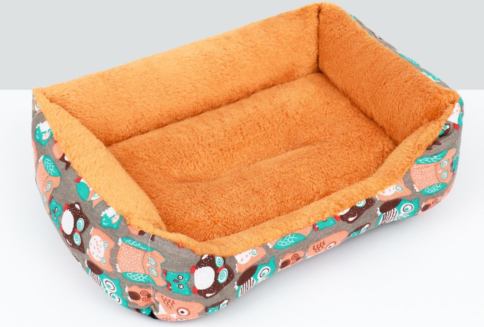 Лежанка для животных + ротанговый коврик, 45 х 30 х 15 см, бежево-серая