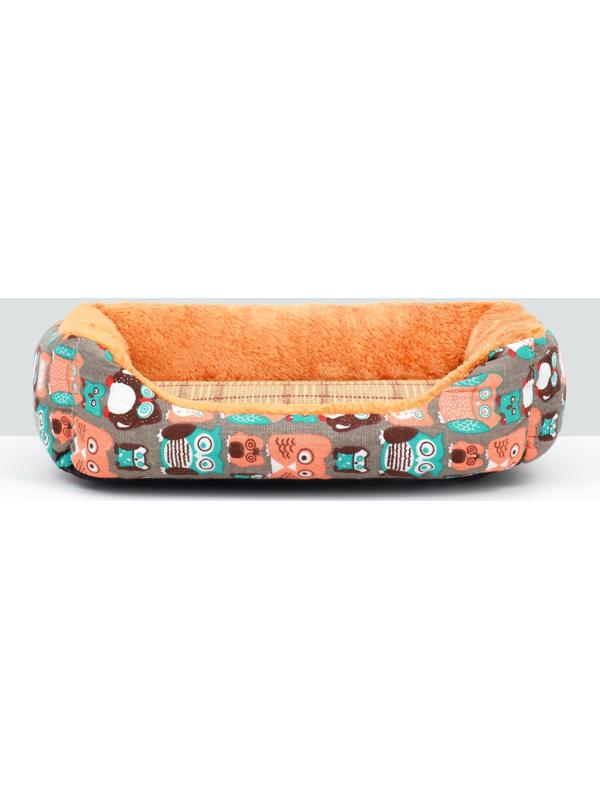 Лежанка для животных + ротанговый коврик, 45 х 30 х 15 см, бежево-серая