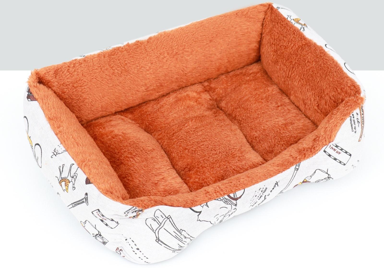 Лежанка для животных + ротанговый коврик, двухсторонняя подушка, 45 х 30 х 15 см