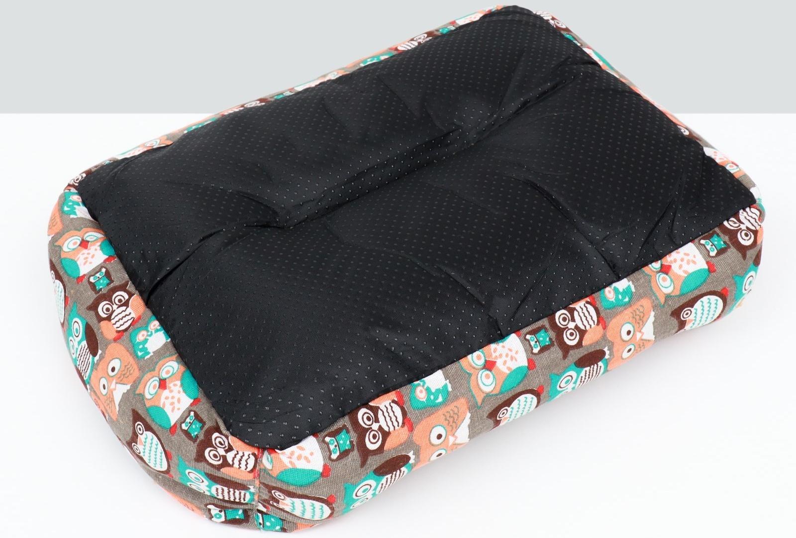 Лежанка для животных + ротанговый коврик, 50 х 40 х 15 см, бежево-серая