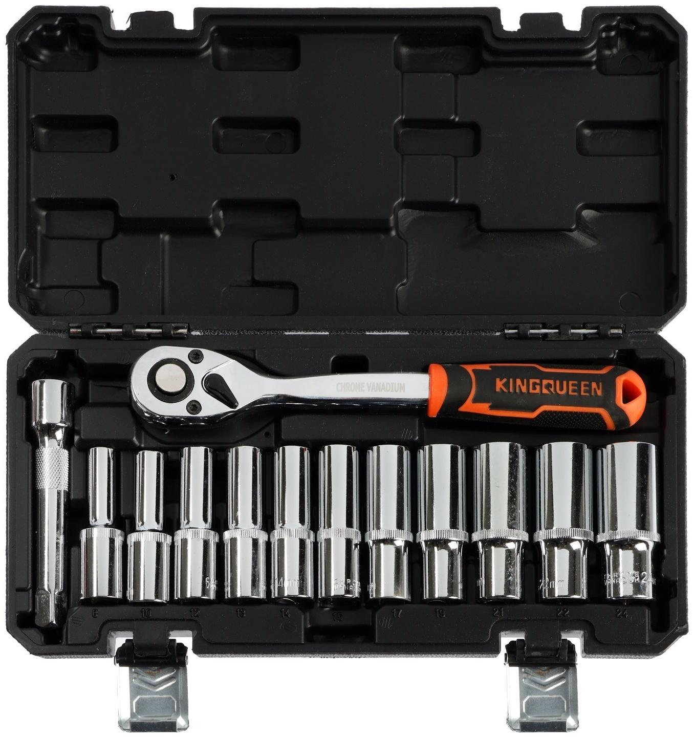 Набор торцевых головок с трещоткой KINGQUEEN WIB-40002, 72 зуба, 1/2