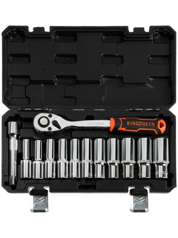 Набор торцевых головок с трещоткой KINGQUEEN WIB-40002, 72 зуба, 1/2
