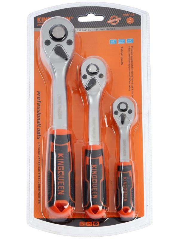 Набор трещоток KINGQUEEN WIB-24, 72 зуба, 1/2 3/8 1/4