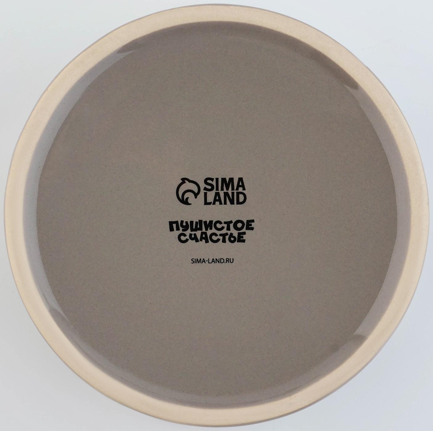 Миска керамическая «Счастье есть», 300 мл, для кошек и собак