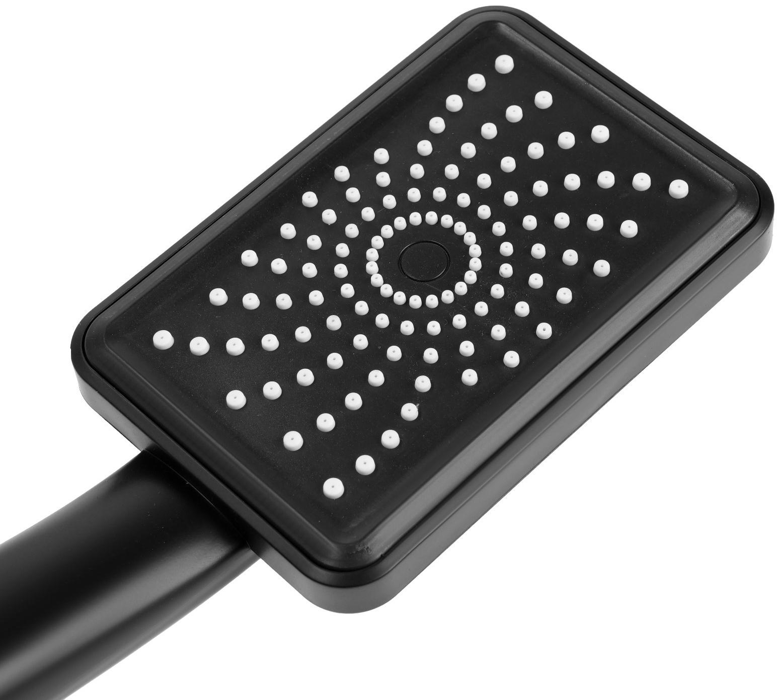 Набор леек для душа ZEIN Z3554, верхняя на шарнире, прямоугольные, чёрные