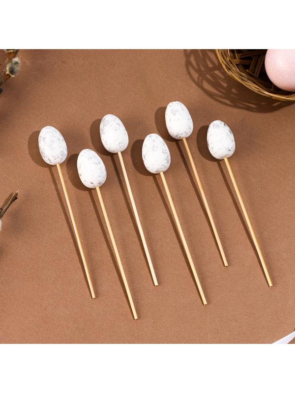 Шпажки «Яйцо пасхальное», цвет белый, набор 6 шт.