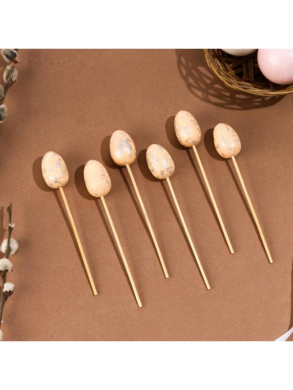 Шпажки «Яйцо пасхальное», цвет оранжевый, набор 6 шт.