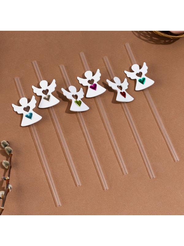 Трубочки для коктейля «Ангел», набор 6 шт.