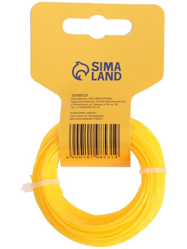 Леска для триммера ТУНДРА, сечение витой квадрат, d=1.6 мм, 15 м, нейлон