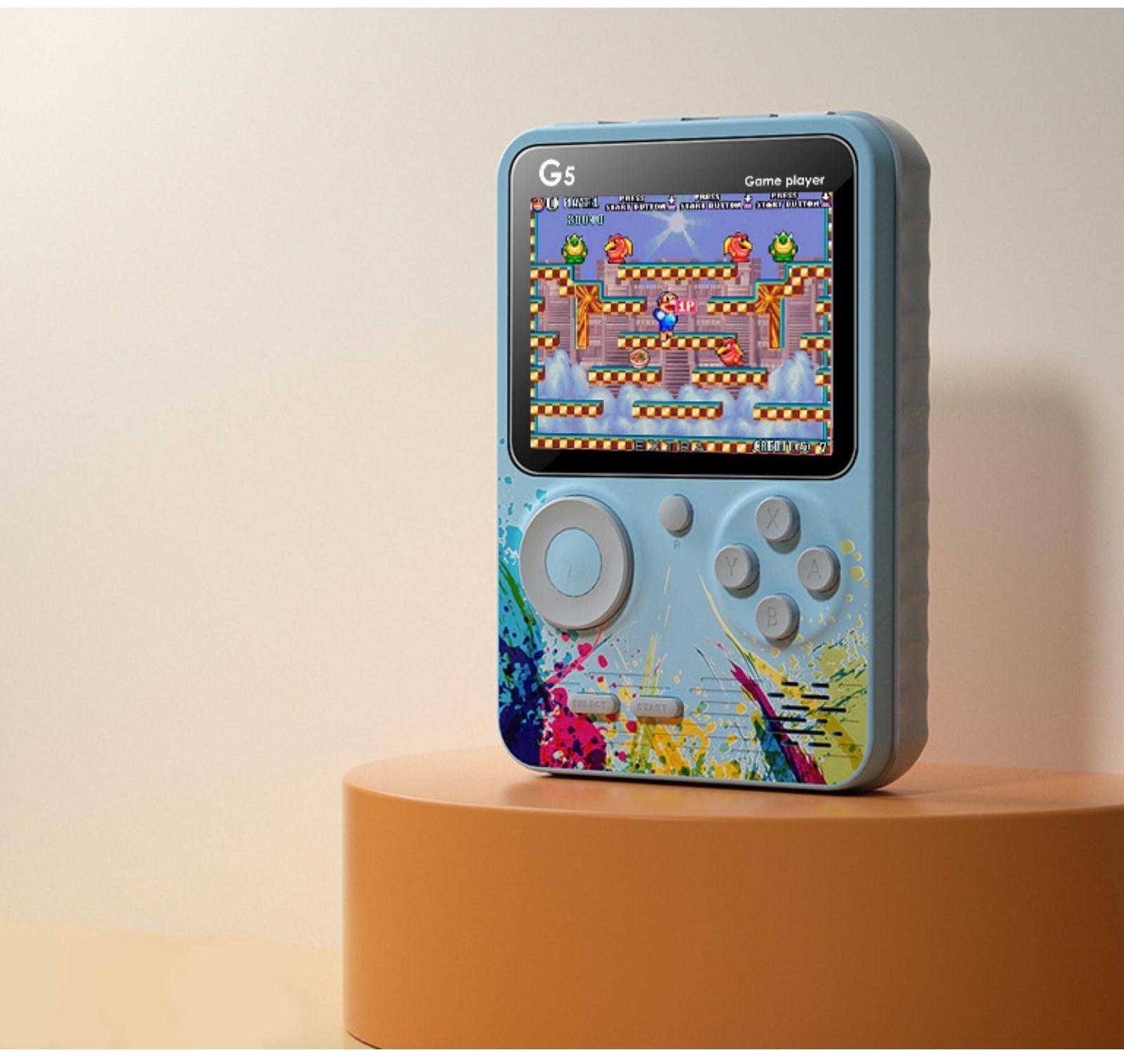 Игровая приставка G5, с геймпадом, AV кабель, 8 бит, 800 игр, синяя