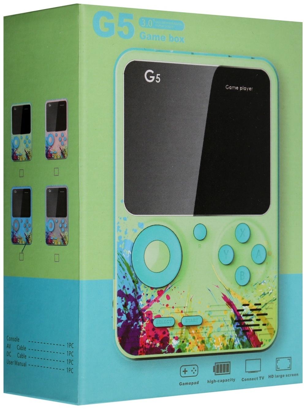 Игровая приставка G5, с геймпадом, AV кабель, 8 бит, 800 игр, синяя