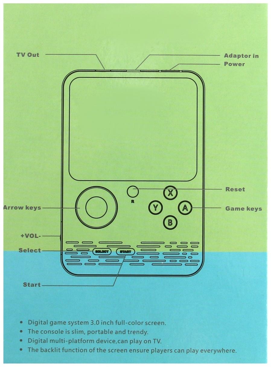 Игровая приставка G5, с геймпадом, AV кабель, 8 бит, 800 игр, синяя