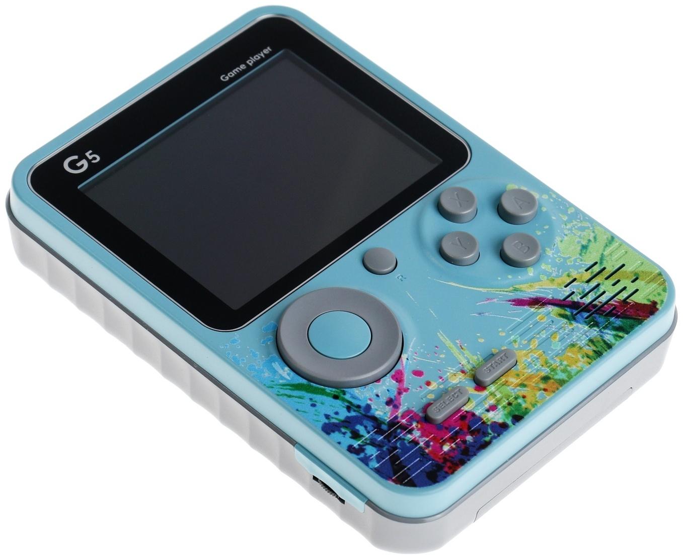 Игровая приставка G5, с геймпадом, AV кабель, 8 бит, 800 игр, синяя