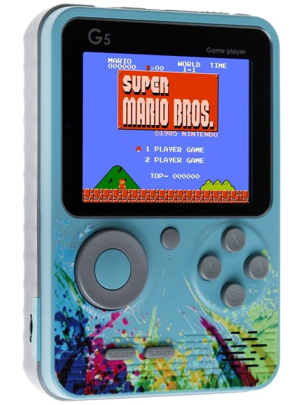 Игровая приставка G5, с геймпадом, AV кабель, 8 бит, 800 игр, синяя