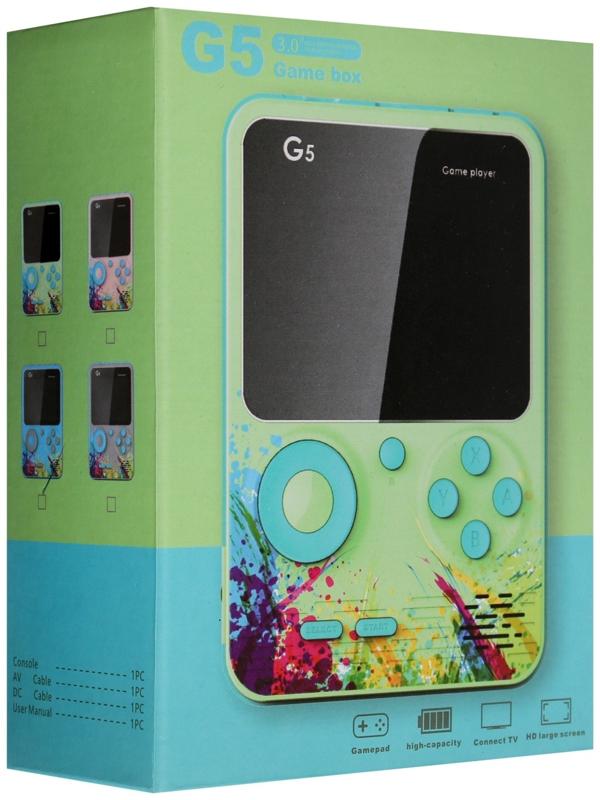Игровая приставка G5, с геймпадом, AV кабель, 8 бит, 800 игр, синяя