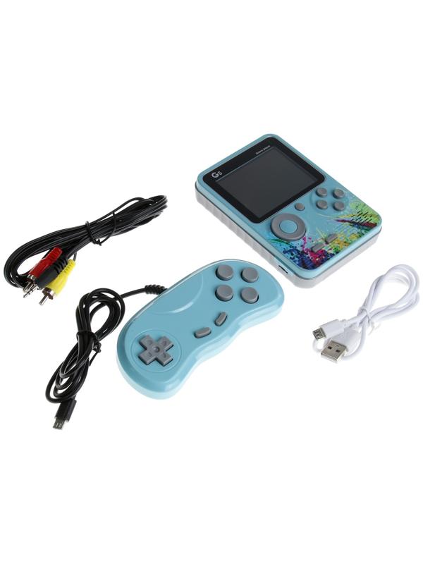 Игровая приставка G5, с геймпадом, AV кабель, 8 бит, 800 игр, синяя