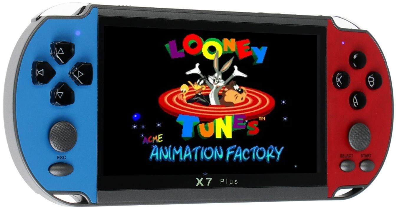 Игровая приставка X7 Plus, AV кабель, 8 бит, 7000 игр, сине-красная