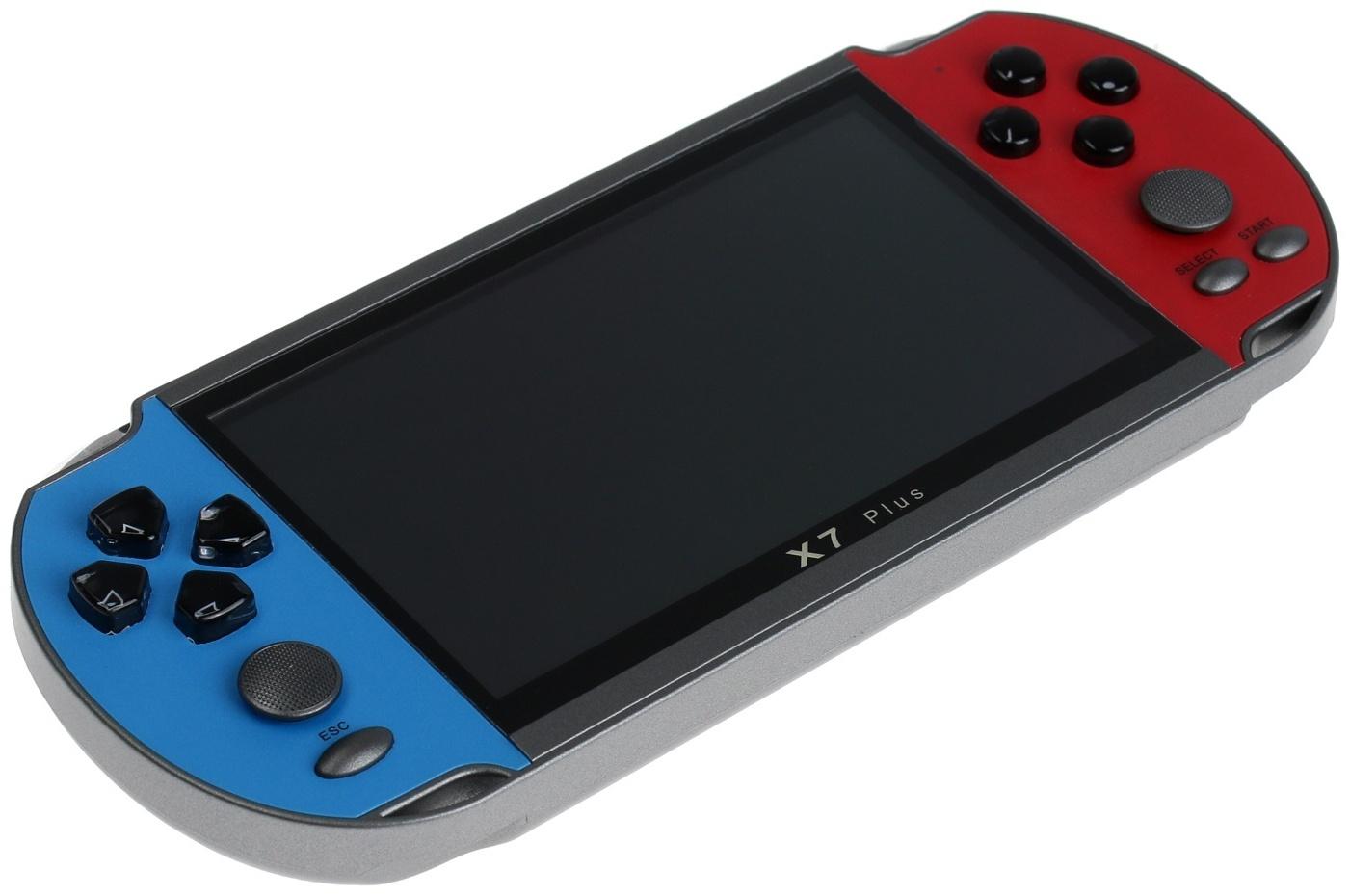 Игровая приставка X7 Plus, AV кабель, 8 бит, 7000 игр, сине-красная