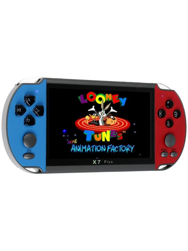 Игровая приставка X7 Plus, AV кабель, 8 бит, 7000 игр, сине-красная