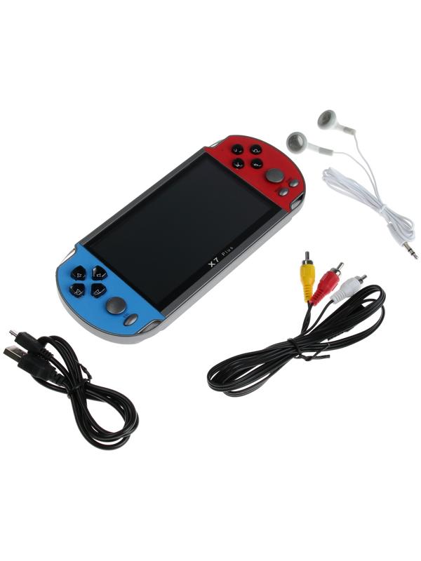 Игровая приставка X7 Plus, AV кабель, 8 бит, 7000 игр, сине-красная