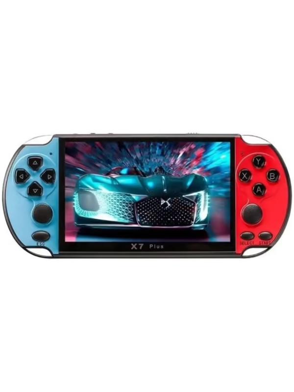 Игровая приставка X7 Plus, AV кабель, 8 бит, 7000 игр, сине-красная