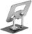 Подставка для планшета, регулируемая, складная, поворот на 360°, металл, серая