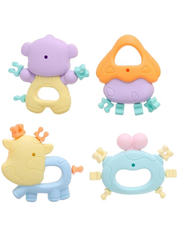 Набор прорезывателей для зубов «Забавные зверята», 4 шт.