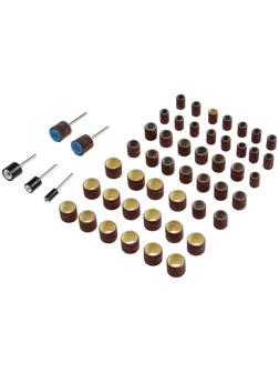 Набор мини-насадок для гравера ТУНДРА, абразивные круги и рулоны, 3.2 мм, 52 предмета