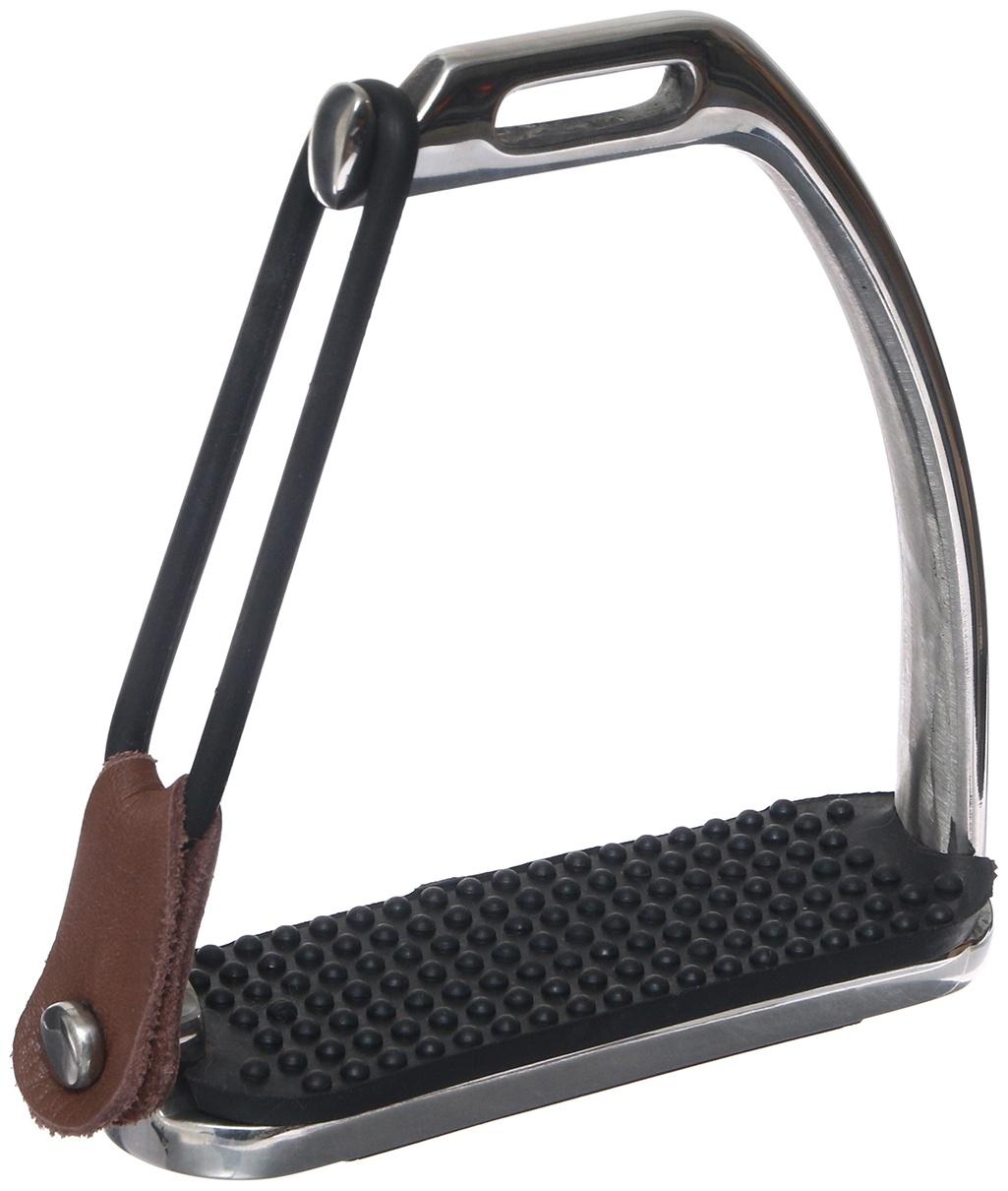 Стремена металлические с резиновыми вставками, хром, набор 2 шт