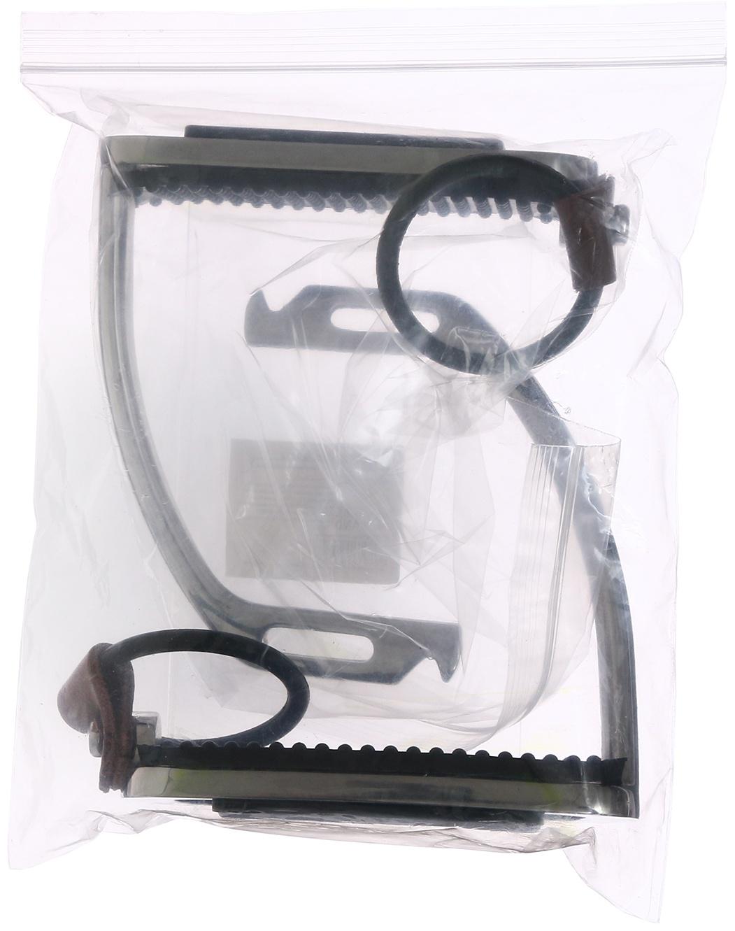 Стремена металлические с резиновыми вставками, хром, набор 2 шт