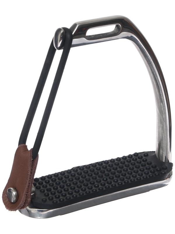 Стремена металлические с резиновыми вставками, хром, набор 2 шт