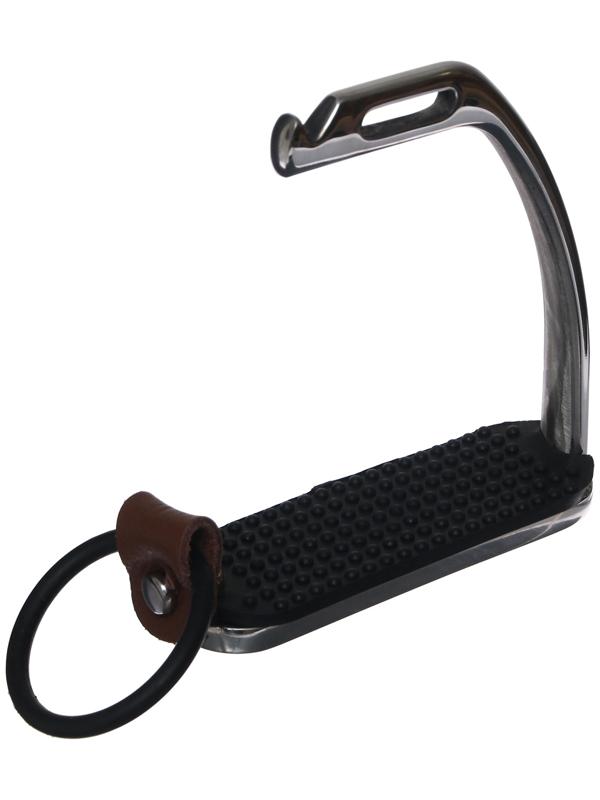 Стремена металлические с резиновыми вставками, хром, набор 2 шт