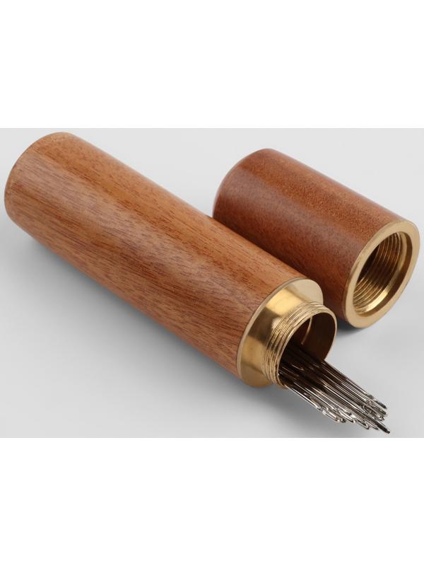 Иглы швейные в игольнице-тубе, самовдеваемые, d = 0,7/0,8/1 мм, 3,6 - 6,8 см, 8,5 × 1,7 см, 30 шт